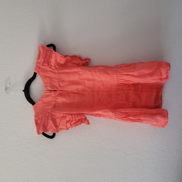 Zara Coral Ruffle Sleeve Kids Dress - Picture 3 of 4